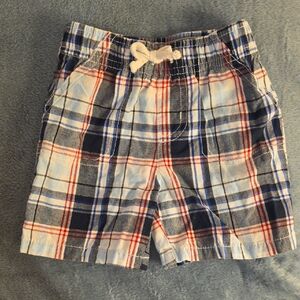 Plaid Kids Shorts with Drawstring
